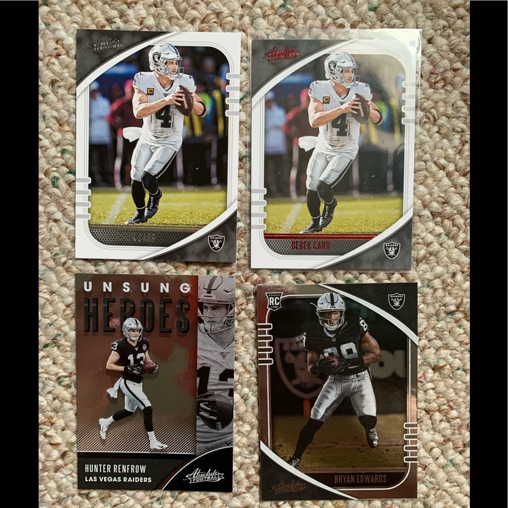 Las Vegas Raiders Card Lot (4) NFL Absolute